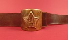 Soviet Army Soldier Real Leather Belt  brass Buckle Originl Cold War Military Xx