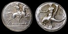 Warrior On Horseback O  ym  i   Olympis dolphin   Rider  Tapa   Taras Silver Xf Coin
