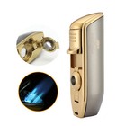 Windproof Metal Torch Cigar Lighter 3 Jet Flame Punch Refillable Gas For Cohi