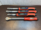 3 Snap On Flex Head Techwrenches  1 Holex Adj Torque Wrench   Parts  Repair 