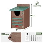 Kingsyard Large Recycled Plastic Owl House  Waterproof For Screech Owls Bird Box