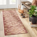 2 x7  Southbury Washable Printed Diamond Persian Style Runner Rug Rust