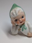Vintage Ucagco Ceramic Elf Pixie Boy Green Hat   Boots Read Description 