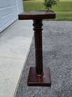 Vintage Mahogany Solid Wood 36  Pedestal Plant Stand