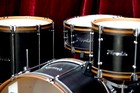 Woods Custom Drums 4-piece Drum Set In Black Lacquer With Wood Hoops