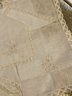 Vintage 2 New Embroidered Lace Appenzell Style Linen Wedding Handkerchiefs