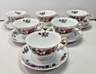 6 Montana Rose Monarch  Footed Cups And Saucers Occupied Japan