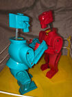 Vintage 1966 Marx Rock  em Sock  em Boxing Robots With Box And Rare Insert