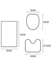 3 - Piece Solid - Color Bathroom Rug Set - Soft Mats   Toilet Lid Cover