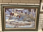 William Hoffman Montana Western Art Horses Snow Landscape Southwest Print 32x44