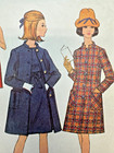 Vintage 1960s Pattern A-line Princess Dress Lined Spring Coat Mccalls 8939 Sz14