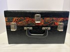 Vintage Sewing Box Case Red Floral Lined Storage Craft Organizer Carry Case