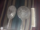 Vintage Vanity Mirror Brush Comb Set Sterling Silver Plated