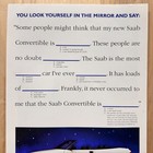 1994 Saab 900 White Convertible Mad Libs Vintage Print Ad Auto Advert Art
