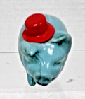 Vintage Celluloid Blue Pig Hog Red Hat Figural Sewing Tape Measure 2 1 2 