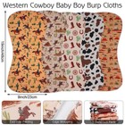 5 Pack Western Baby Burp Cloths Soft Absorbent Spit Up Rags Cowboy Wild West Rag