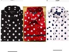 Men s 100  Cotton Polka Dot Design Dress Shirt Style Ah616