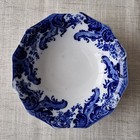 Antique Flow Blue Argyle Bowl By W h  Grindley   Co 