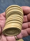 Old Poker Chips lot 10 Sailing Ship Embossed Casino Vintage Antique Early 1900s