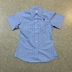 Vintage Usps Postal Service Us Mail Button Shirt Short Sleeve Sz 32 Pinstripe