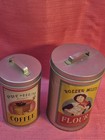 Vintage Inspired Kitchen Metal Coffee   Flour Canister Set Michaels Tin Decor