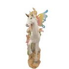 Vintage Y2k Large Fairy Princess And Unicorn Figurine Rainbow Wings