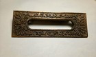 Early 1900s Antique Brass Letter Slot   Ornate Mail Door  architectural Hardware