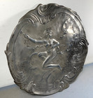 Antique French Jean J Garnier Signed   toile Berger Aluminum Tray Figural Cast