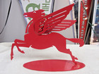 Exxon Mobil Red Pegasus Statue Employee Award Steel Desk   Garage Sculpture 10 