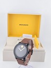 Movado Men s Bold Black Dial Brown Leather Strap Watch - 3600305   695 Msrp 