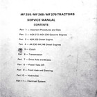 Service Manual For Massey Ferguson 265 Tractor Repair Shop Tech Workshop Mf265