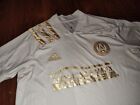 Adidas Atlanta United Fc Mls White Gold Short Sleeve Soccer Jersey Mens L Eh6052