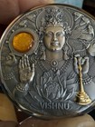 2023 Divine Faces Of The Sun Vishnu  3oz Silver Coin With Case Box   Coa