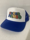 Vintage Super Mario Brothers Hat Gamer Trucker Nintendo Hat Snapback Royal