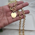 Gold Toggle Necklace For Women   14k Heavy Plated Gold Toggle   Tag Necklace