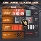 Universal Fuel Injector Tester Cleaner Tool Kit  6 Size Cleaning Adapters 8 Puls