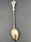 Antique Norwegian  875 Sterling  Silver Gold Washed Enameled Spoon  Christiania