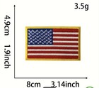American Flag Patch Embroidered Iron-on Sew-on Gold Border Usa United States