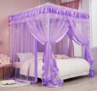   Girl s Bed Canopy  Bed Canopy Curtains  Princess Bed Canopy  Purple