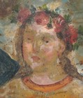 Antique Mexican Retablo Painting On Tin 