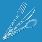 Amazon Basics Disposable Clear Plastic Cutlery Set  Premium Large Pack 