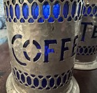 Vintage Sheffield Tea Sugar Coffee Canister W Lid   Spoon Hammered Silver Plated