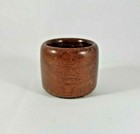 Vintage Hand Carved Small Wooden Bowl Dark Brown Handmade 1 5x1 5 Inches
