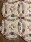 Vintage Hand Stitched Double Wedding Ring Patchwork Quilt 67    X 82   