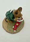 Wee Forest Folk  chris Mouse Stocking  M-142 Wff 1986 Green Pjs  ap  W box  Bag
