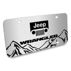 Jeep Wrangler Rock Mountain Graphic Brush Special Aluminum Metal License Plate