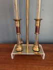 Vintage Brass And Lucite Bouillotte Table Or Desk Lamp 1970s Mcm Office Boho