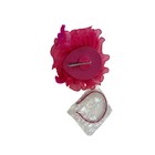 Large Organza Rose Feather Fascinator Fuchsia Pink Hair Clip Headband Nwt