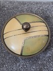 Vintage Chase Art Deco Vanity Powder Dish Feat A Geometric Green   Cream Design
