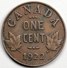 1922 Canada Cent